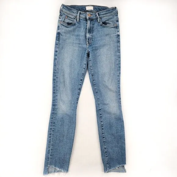 MOTHER Stunner Zip Ankle Step Fray Jeans in Camp Expert