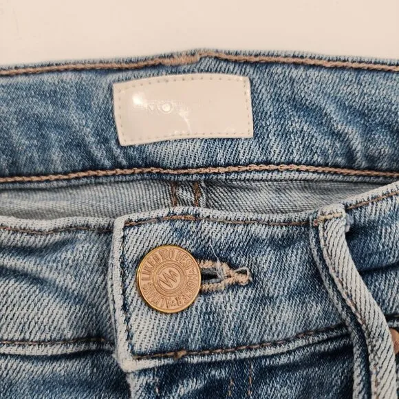 MOTHER Stunner Zip Ankle Step Fray Jeans in Camp Expert