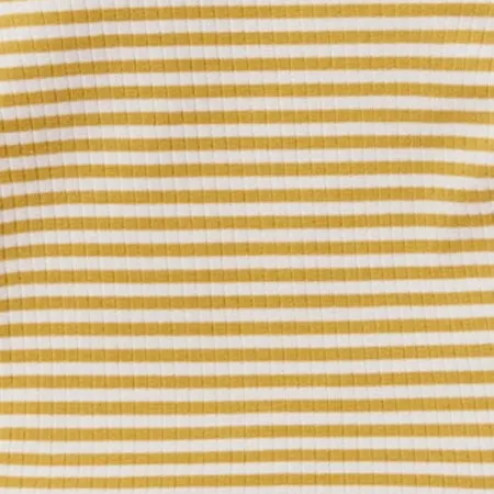 Mustard Stripe Ribbed Kimono Bodysuit