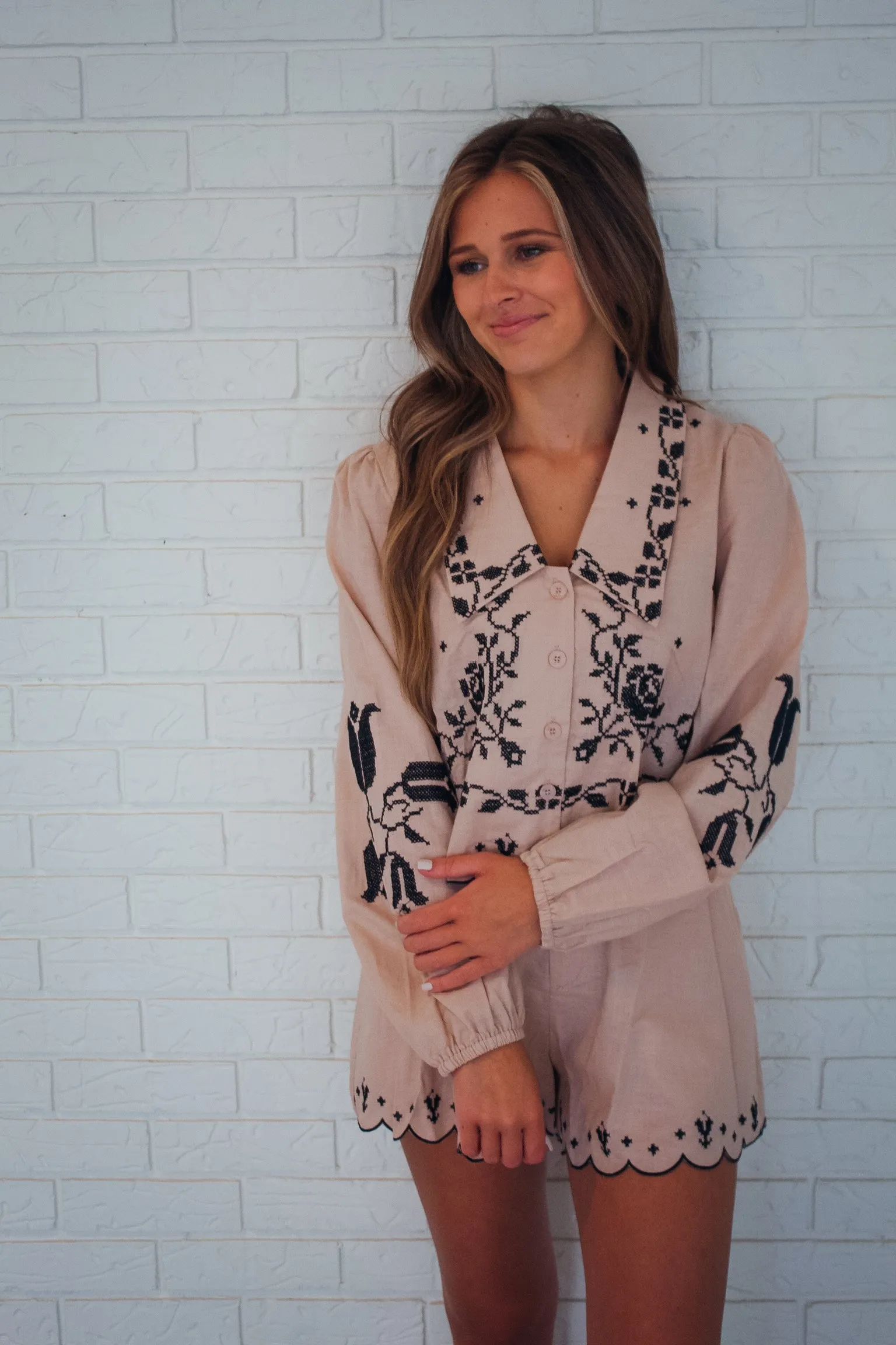 Natalie Long-sleeve Set (Taupe)