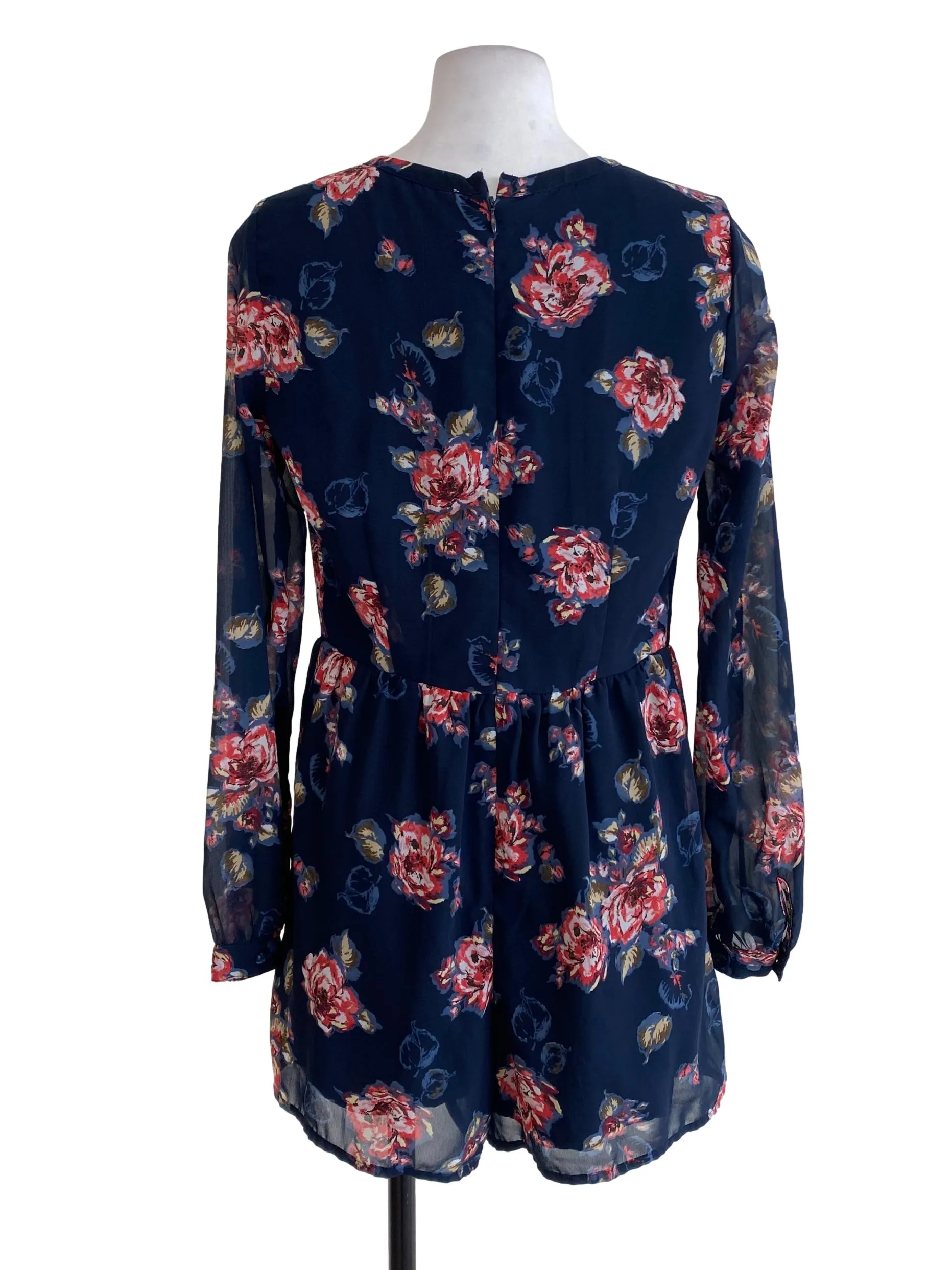 Navy Blue Floral Rompers