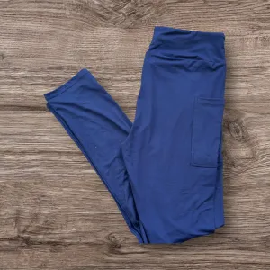 Navy Blue with Side Pocket Leggings
