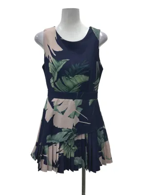 Navy Floral Pleated Romper