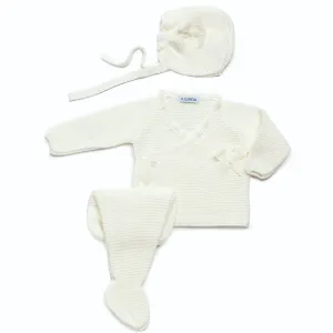 New In Juliana Girls Cream Knitted 2 Piece Wrap Over Set