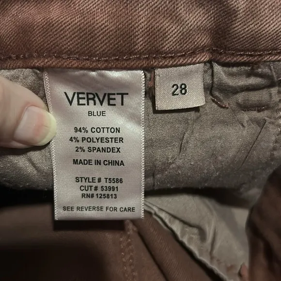 New Vervet High Rise Dark Mauve DistressedBootcut Jeans