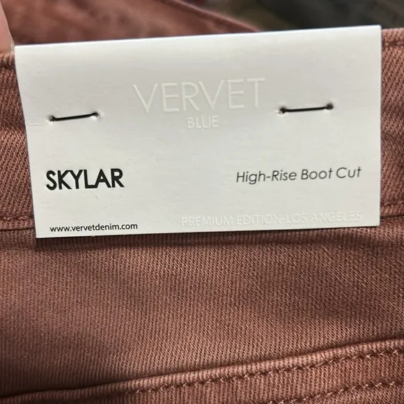 New Vervet High Rise Dark Mauve DistressedBootcut Jeans