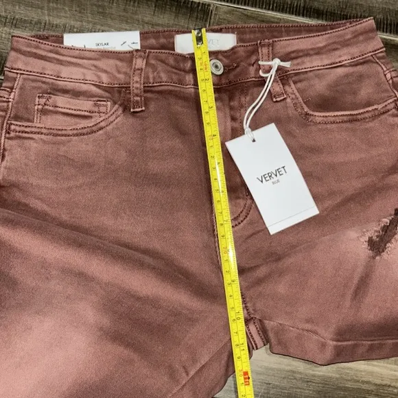 New Vervet High Rise Dark Mauve DistressedBootcut Jeans