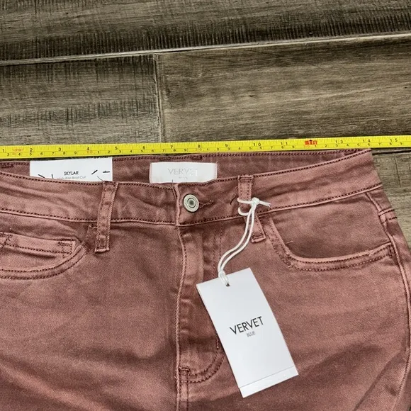 New Vervet High Rise Dark Mauve DistressedBootcut Jeans