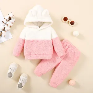Newborn Baby Girl Fluff Hoodie Set   Pant