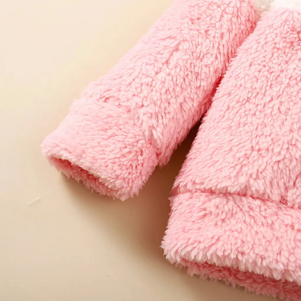 Newborn Baby Girl Fluff Hoodie Set   Pant