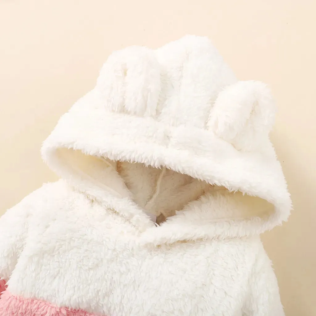 Newborn Baby Girl Fluff Hoodie Set   Pant