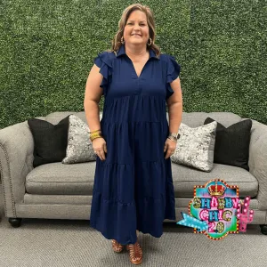 No Going Back Dress - Navy