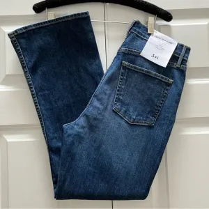 NWT 3x1 Denim NYC Empire Crop Flare High Rise Jeans Mia Wash Blue size 28