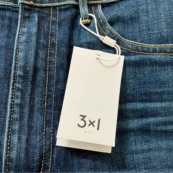 NWT 3x1 Denim NYC Empire Crop Flare High Rise Jeans Mia Wash Blue size 28