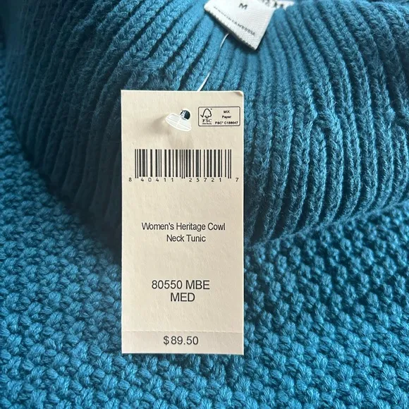 NWT Duluth Trading Co. Cowl neck tunic Med.