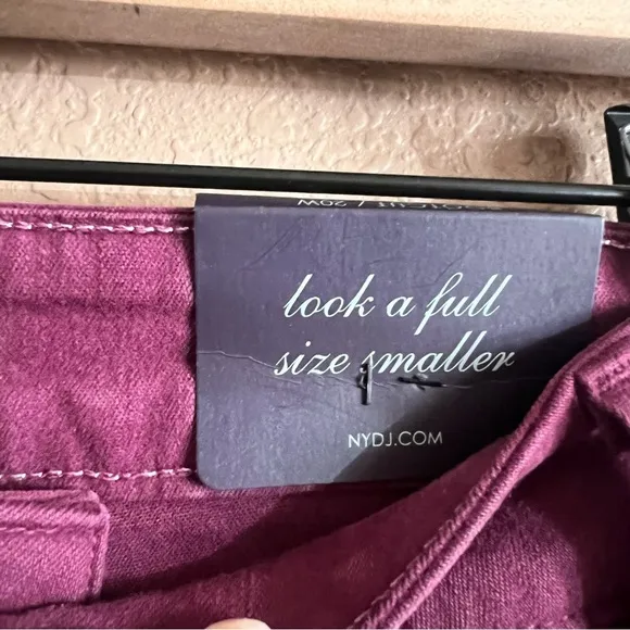 NYDJ Barbara Bootcut High Rise Burgundy Color Jeans Size 20W NWT