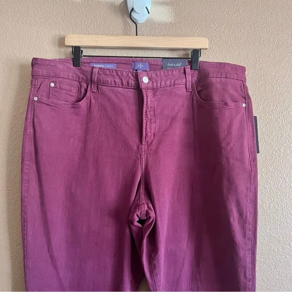 NYDJ Barbara Bootcut High Rise Burgundy Color Jeans Size 20W NWT