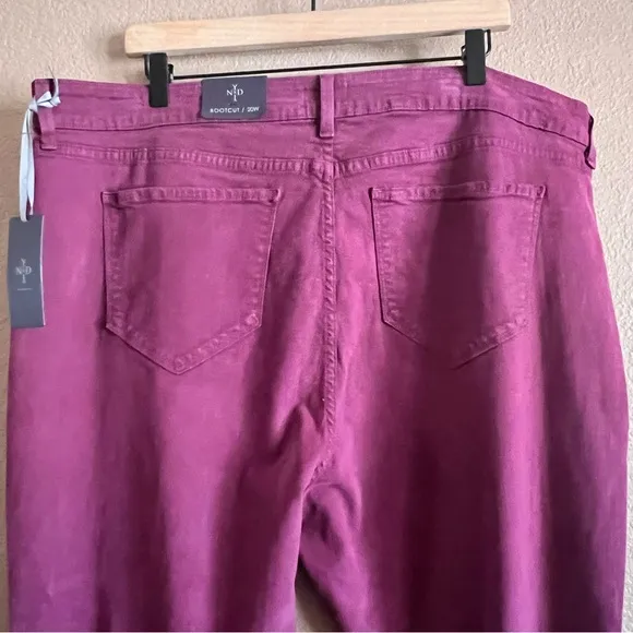 NYDJ Barbara Bootcut High Rise Burgundy Color Jeans Size 20W NWT