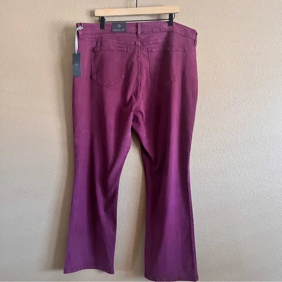 NYDJ Barbara Bootcut High Rise Burgundy Color Jeans Size 20W NWT