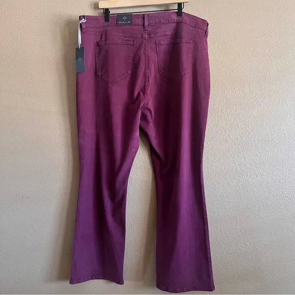 NYDJ Barbara Bootcut High Rise Burgundy Color Jeans Size 20W NWT