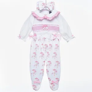 Ocean Baby New Concept Smocked Sleepsuit-Outfit & Headband Set (NB-18M) Carousel