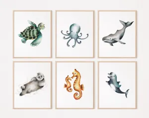 Ocean Friends Prints - Set of 6