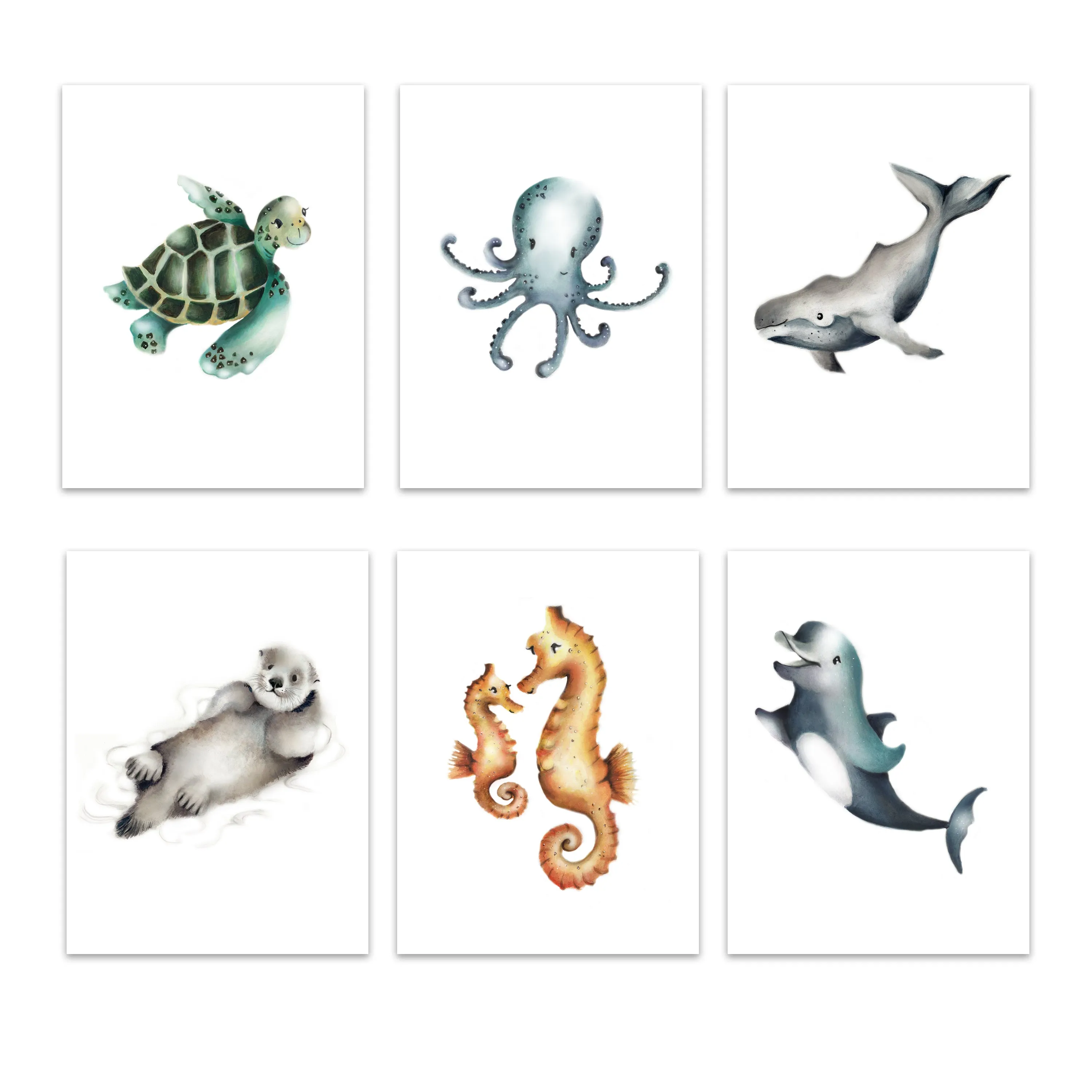 Ocean Friends Prints - Set of 6