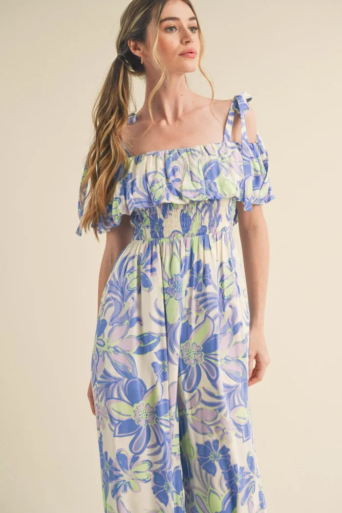 Off Shoulder Floral Jumpsuit