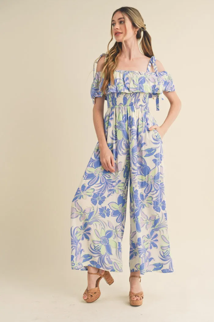 Off Shoulder Floral Jumpsuit