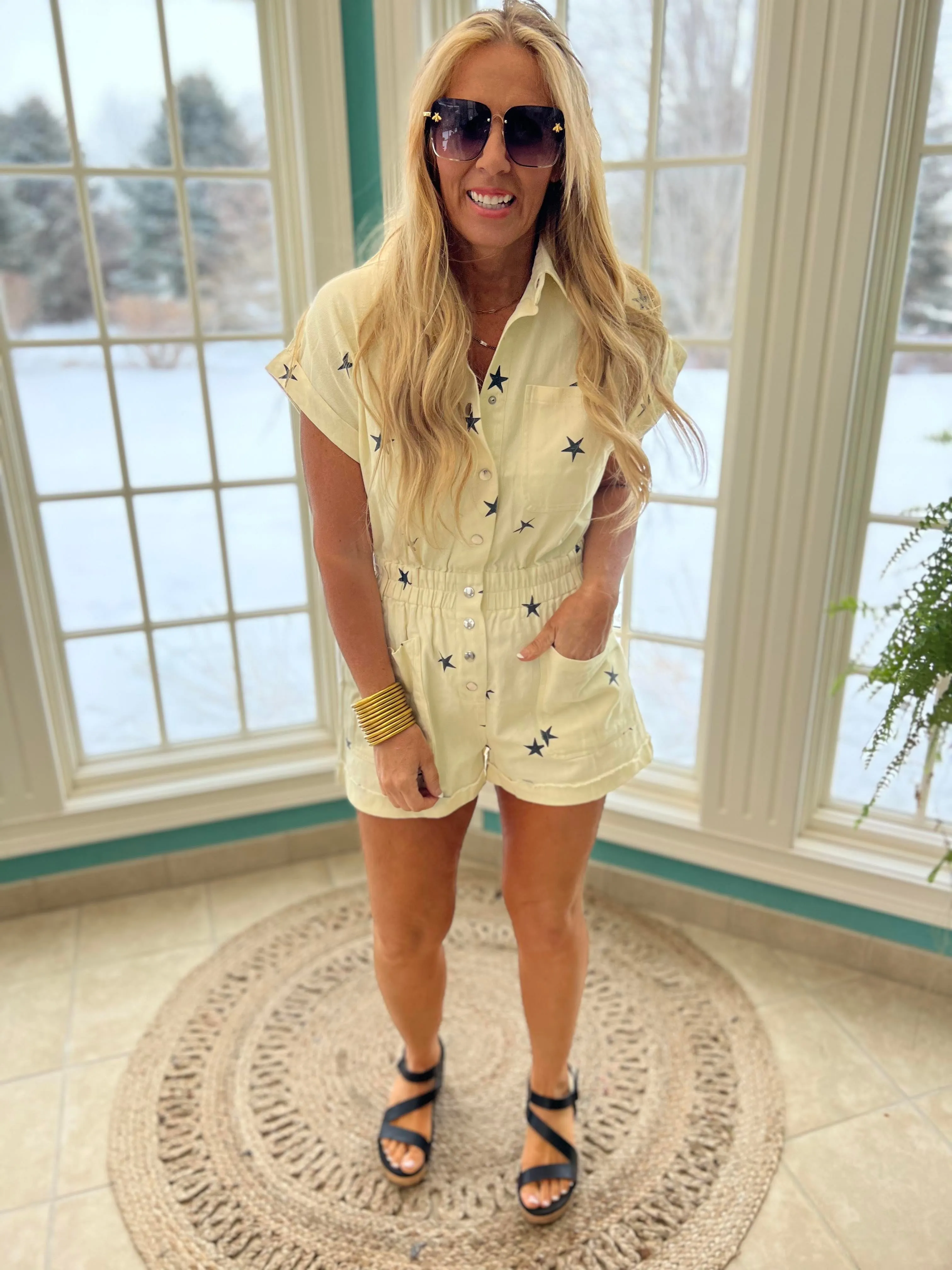 Oh My Stars Romper Cream - Final Sale*