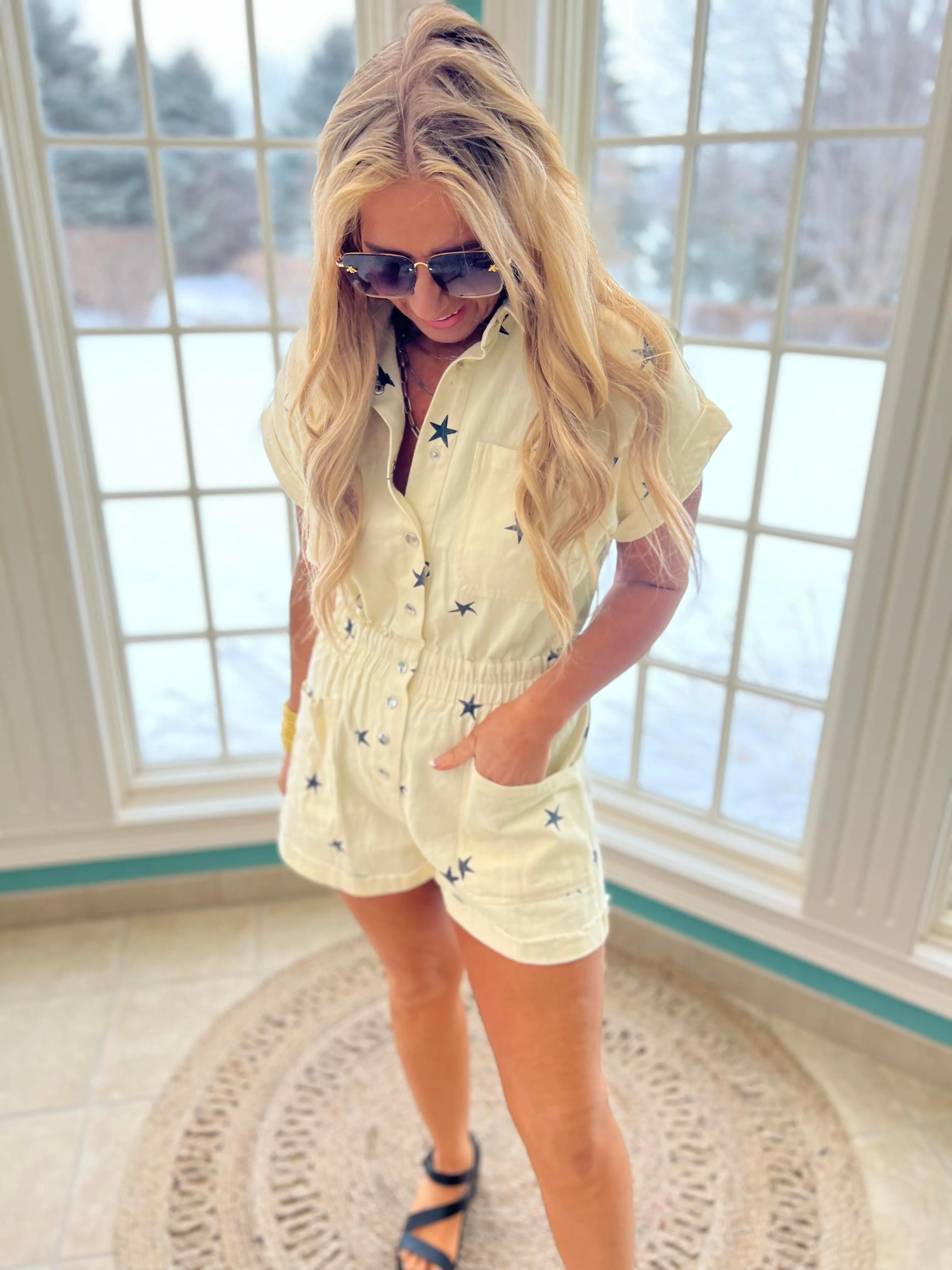 Oh My Stars Romper Cream - Final Sale*
