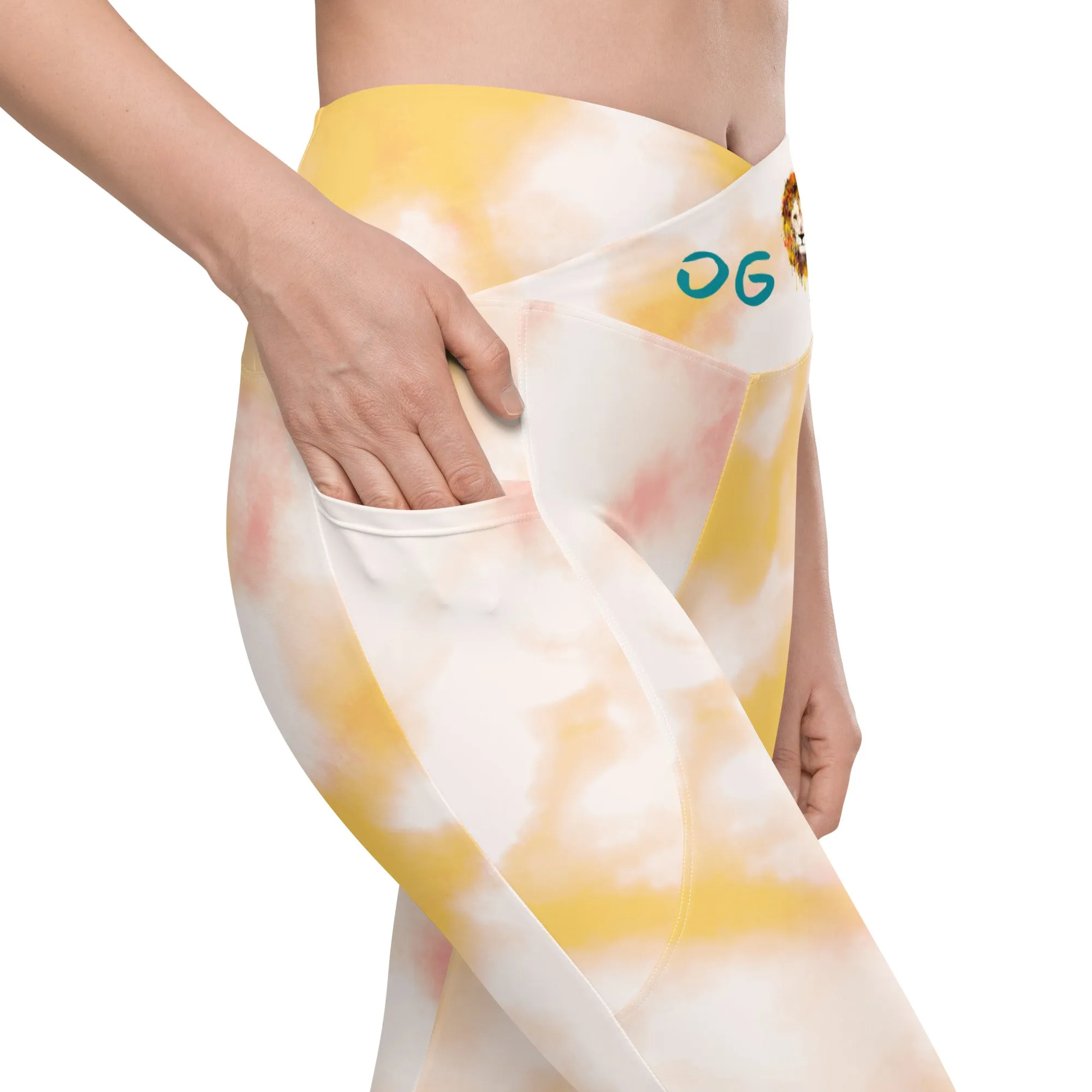 Orange Tie Dye Crossover Leggings
