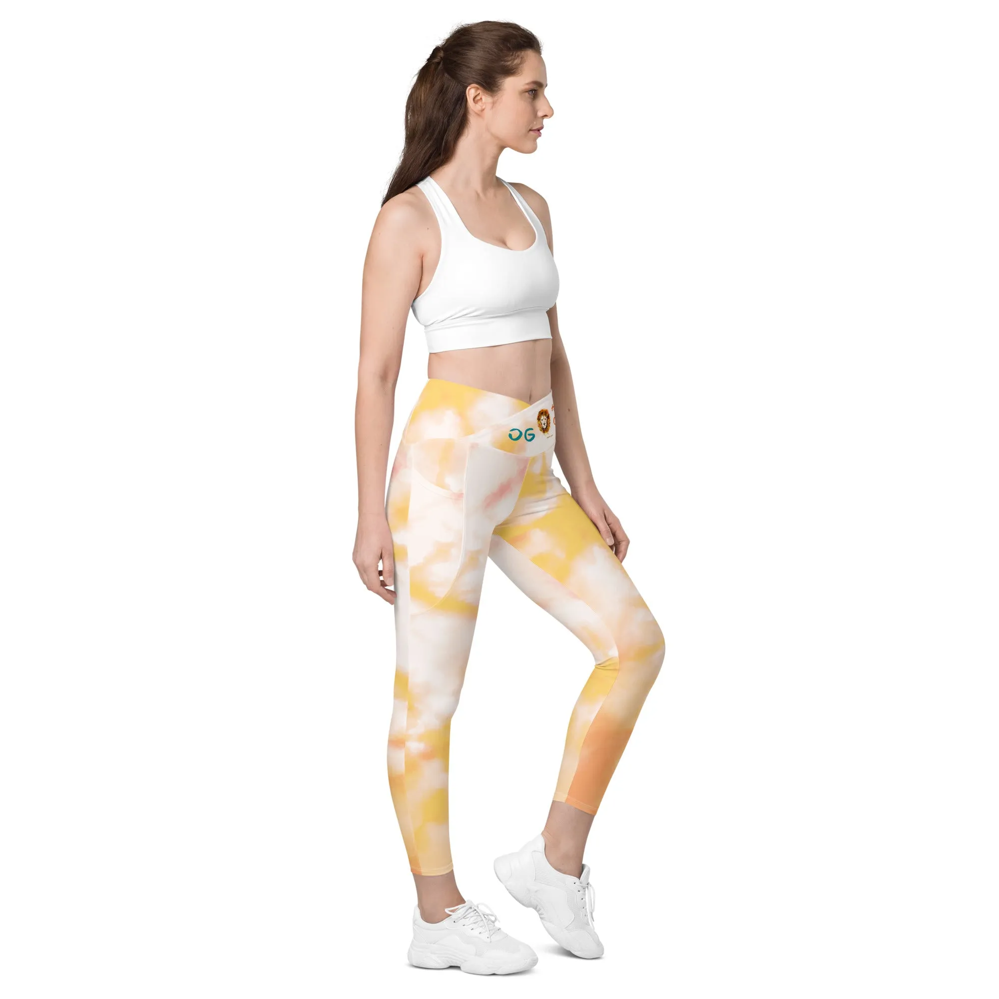 Orange Tie Dye Crossover Leggings