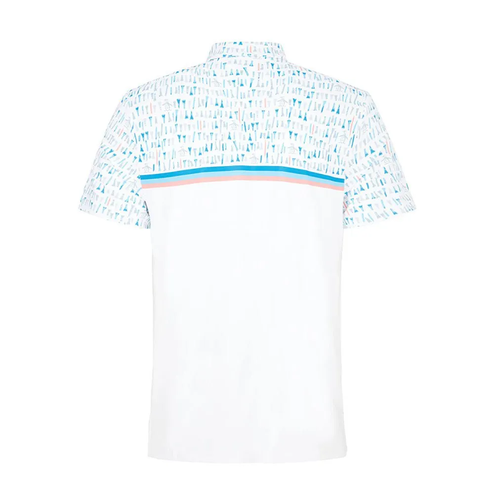 Original Penguin Engineered Broken Tees Novelty Block Print Polo