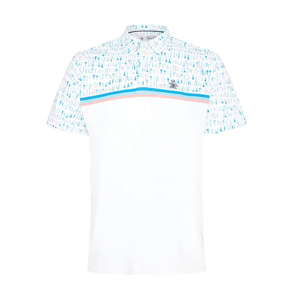 Original Penguin Engineered Broken Tees Novelty Block Print Polo