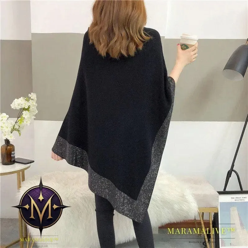 Outer Bat Sweater With Diamond Studded Black Sweater