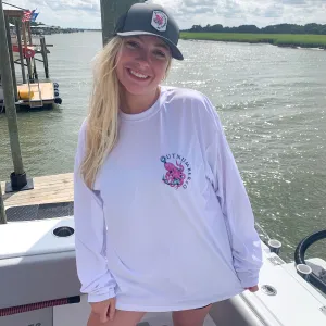Outnumbered long sleeve fishing shirt - White