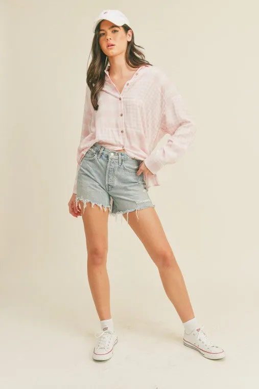 Oversized Button Up Shirt - Lush Clothing