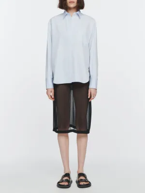 Oversized Covered Placket Shirt in Periwinkle