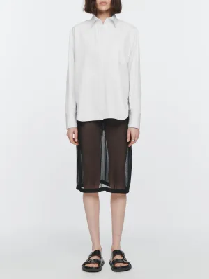 Oversized Covered Placket Shirt in White