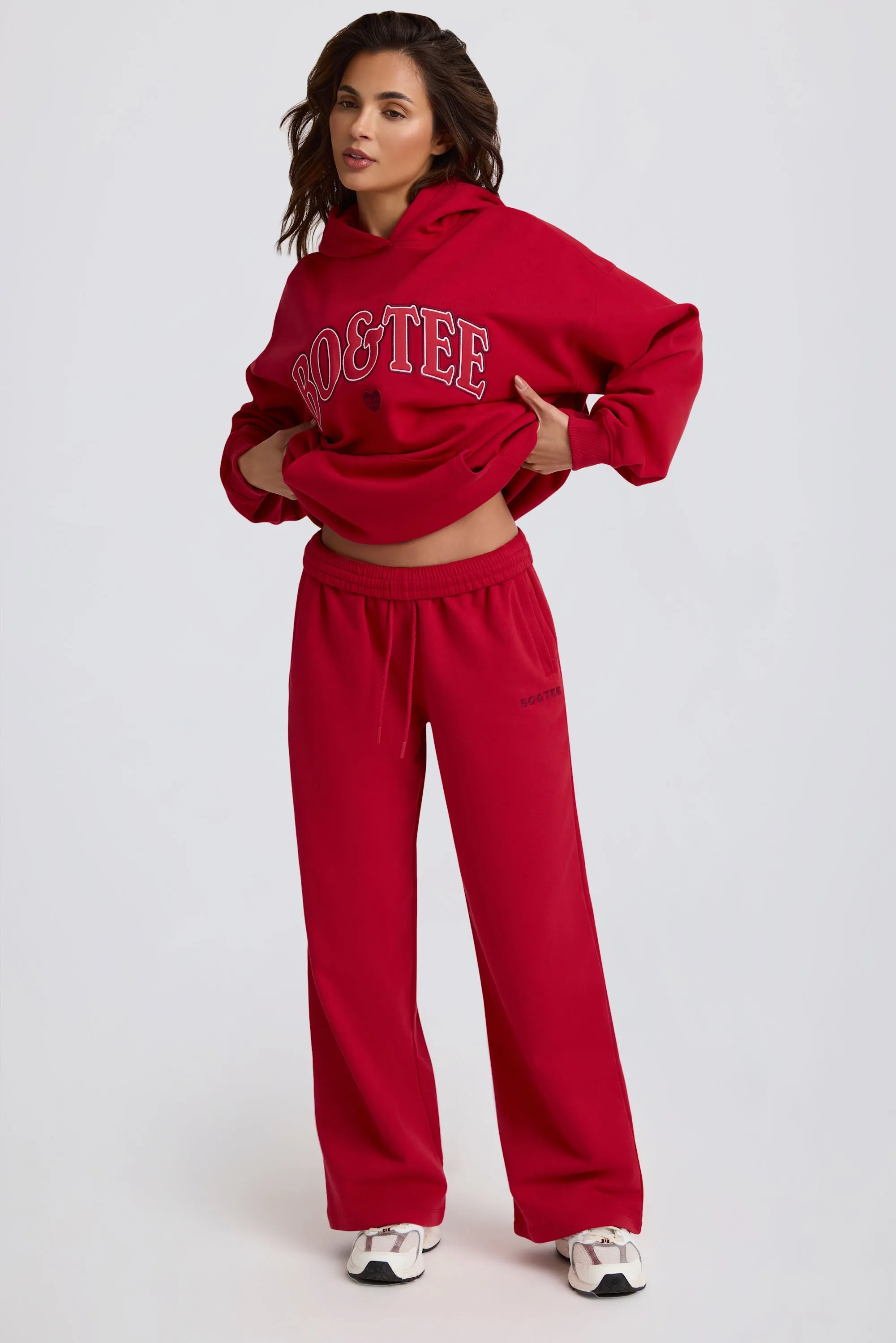 Oversized Hoodie in Hot Red