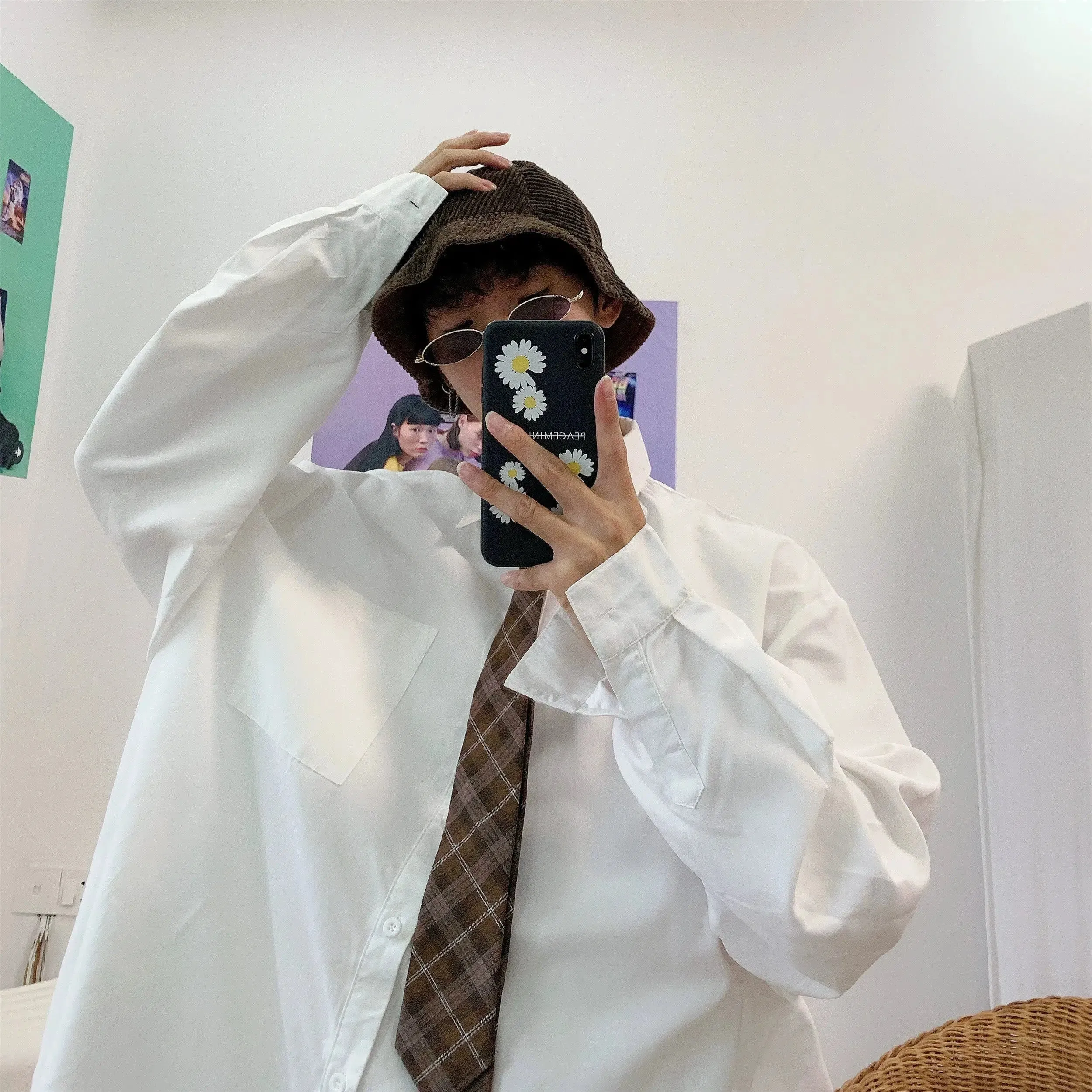 Oversized Long-Sleeve Button-Up Shirt