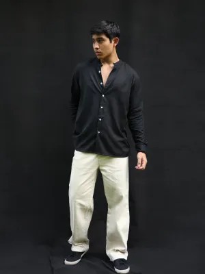 Oversized Long Sleeve chinese collar shirt