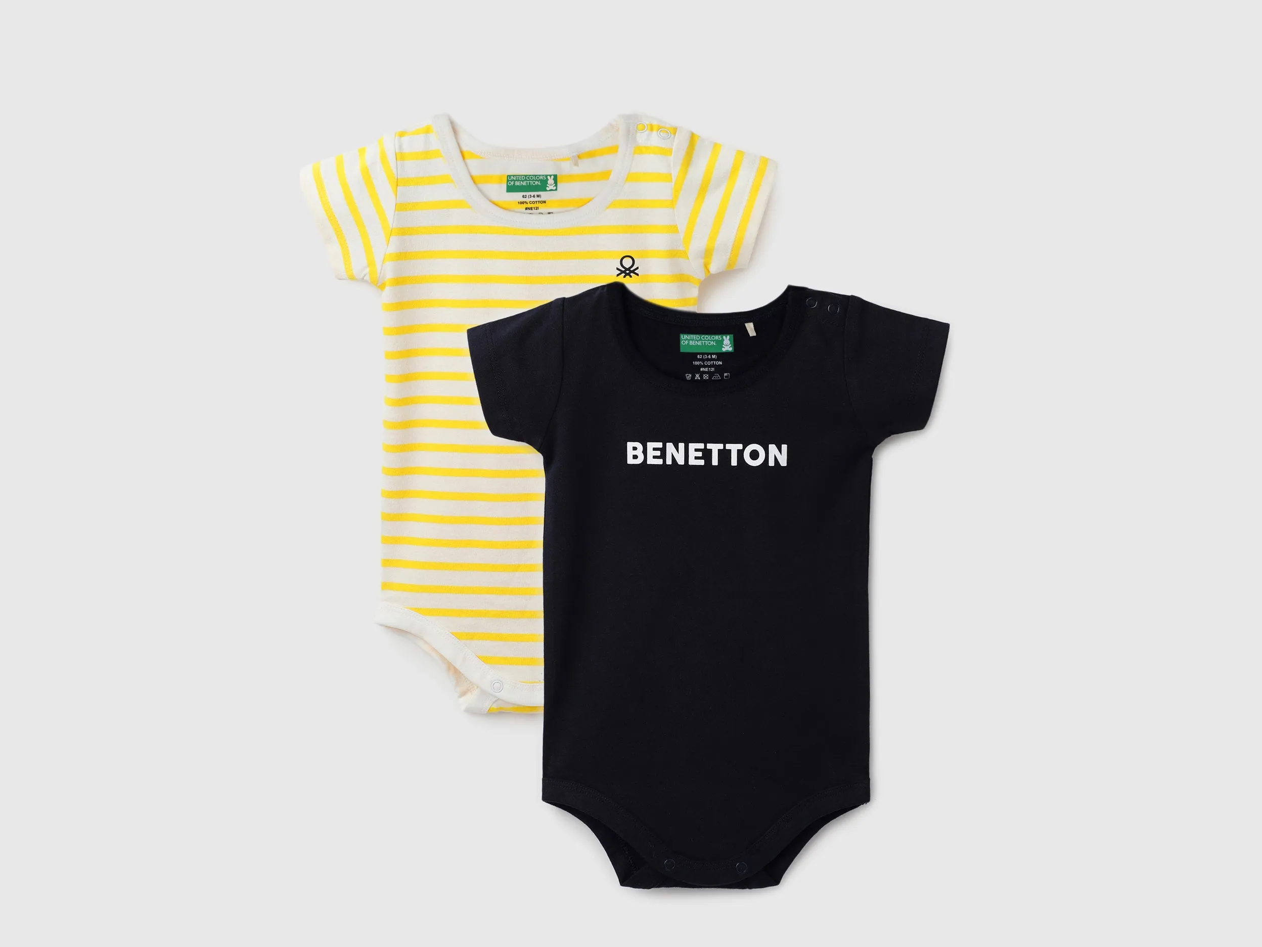 Pack of 2 100% Cotton Round Neck Short Sleeves Baby Rompers