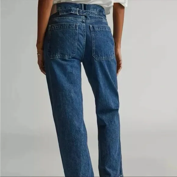 Painted nature design Everlane 25 cinched utility Jean green carpenter stamped