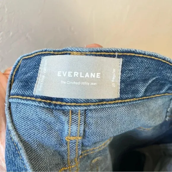 Painted nature design Everlane 25 cinched utility Jean green carpenter stamped