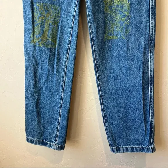 Painted nature design Everlane 25 cinched utility Jean green carpenter stamped
