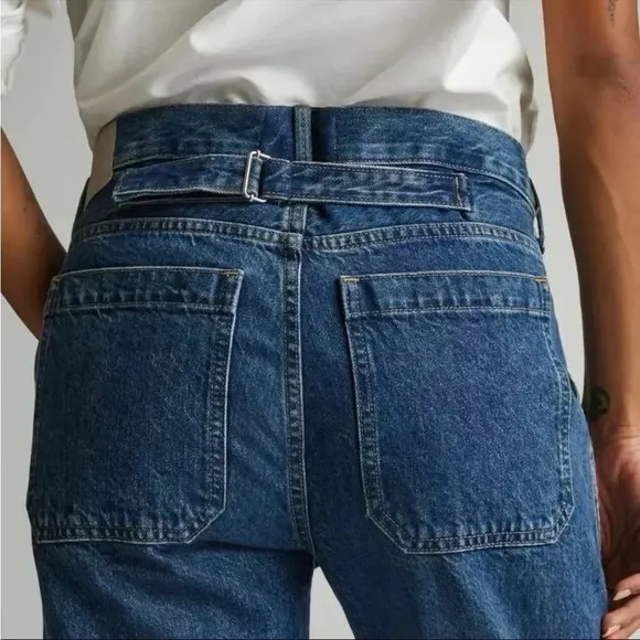 Painted nature design Everlane 25 cinched utility Jean green carpenter stamped