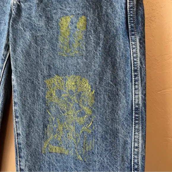 Painted nature design Everlane 25 cinched utility Jean green carpenter stamped