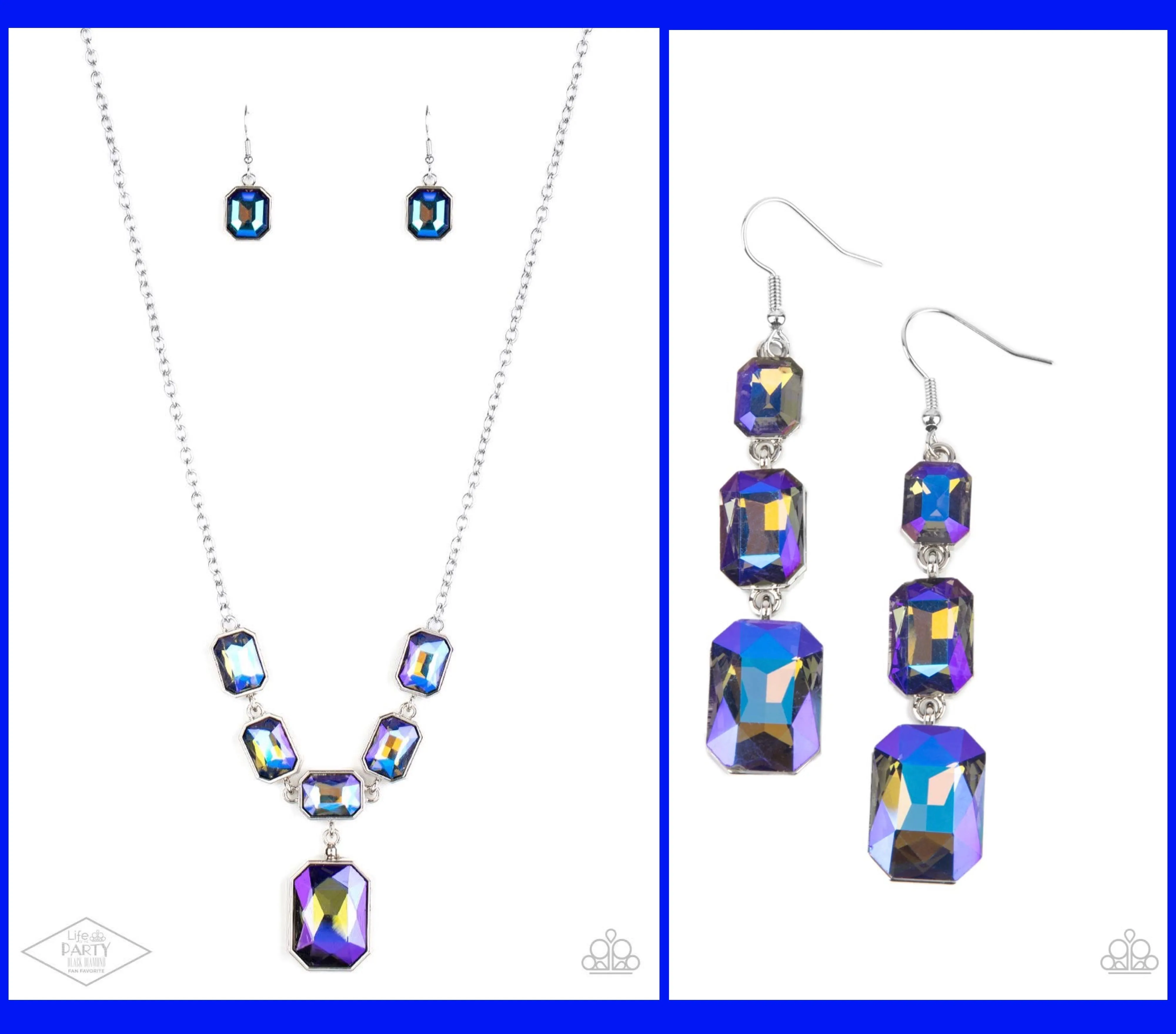Paparazzi Million Dollar Moment Necklace Multi (Blue) & Cosmic Red Carpet Earrings Blue